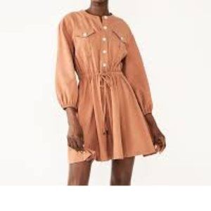 🩶🧡Nine West Fit and Flare Utility Dress Color-Mocha M